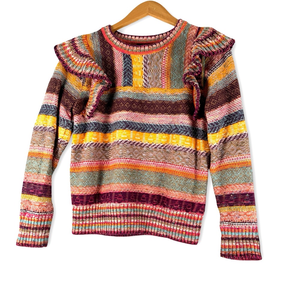Pilcro Anthropologie Womens Ruffled Sweater Sz MP